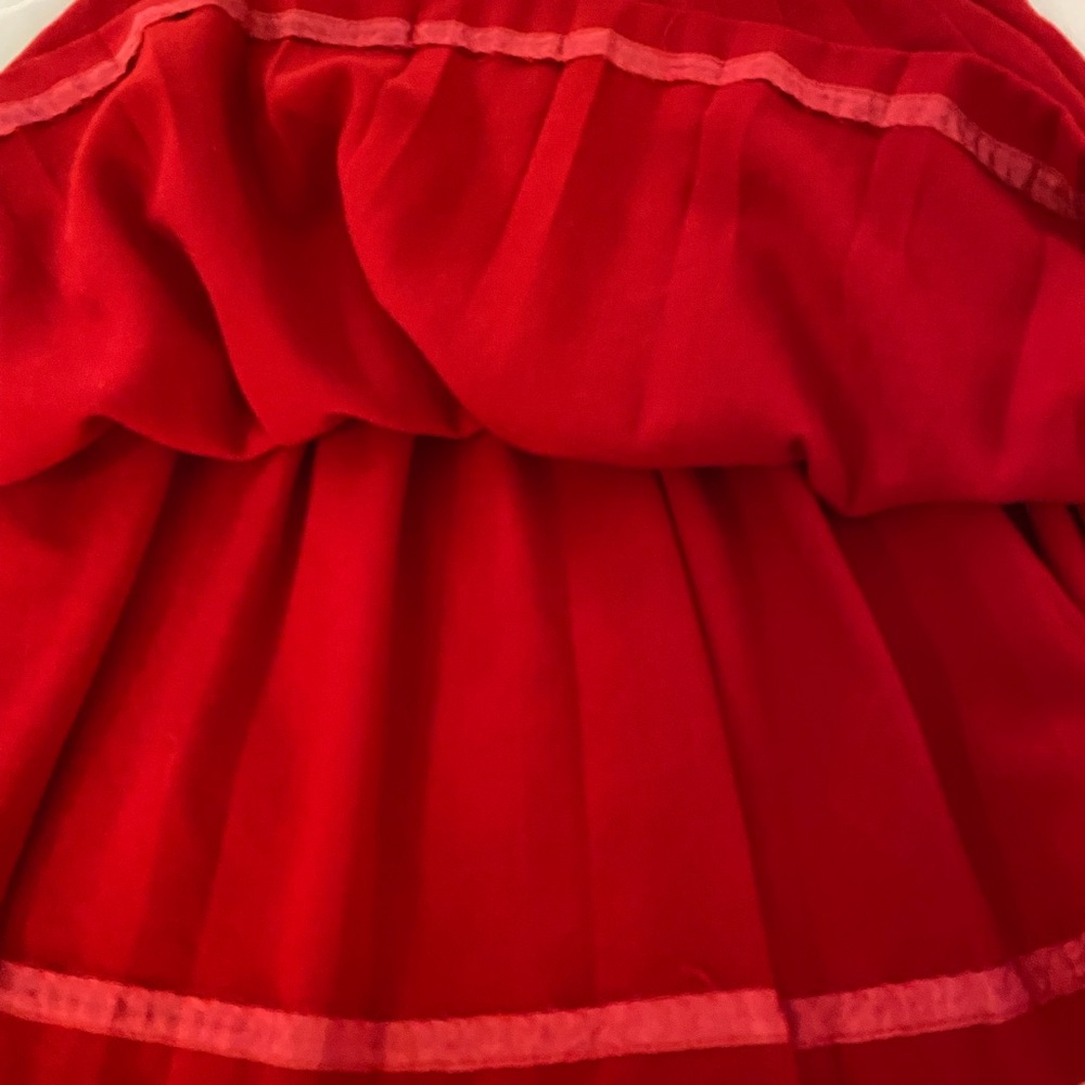 Liz Claiborne Bright Red Pleated A-Line Skirt - Picture 7 of 9